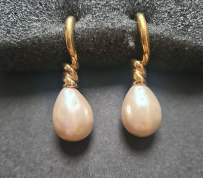 MONET faux pearl drop clip on earrings