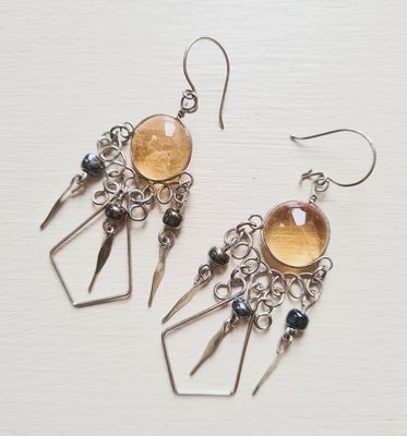 Vintage Peruvian chandelier earrings