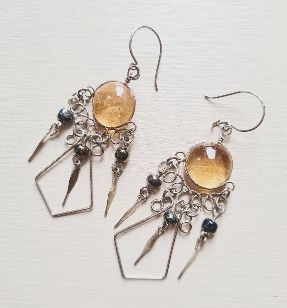 Vintage Peruvian chandelier earrings