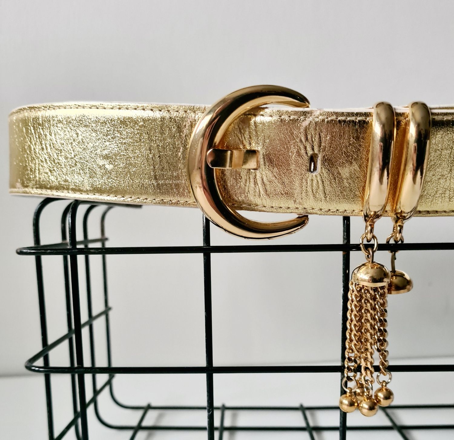 RARE vintage ESCADA gold leather belt