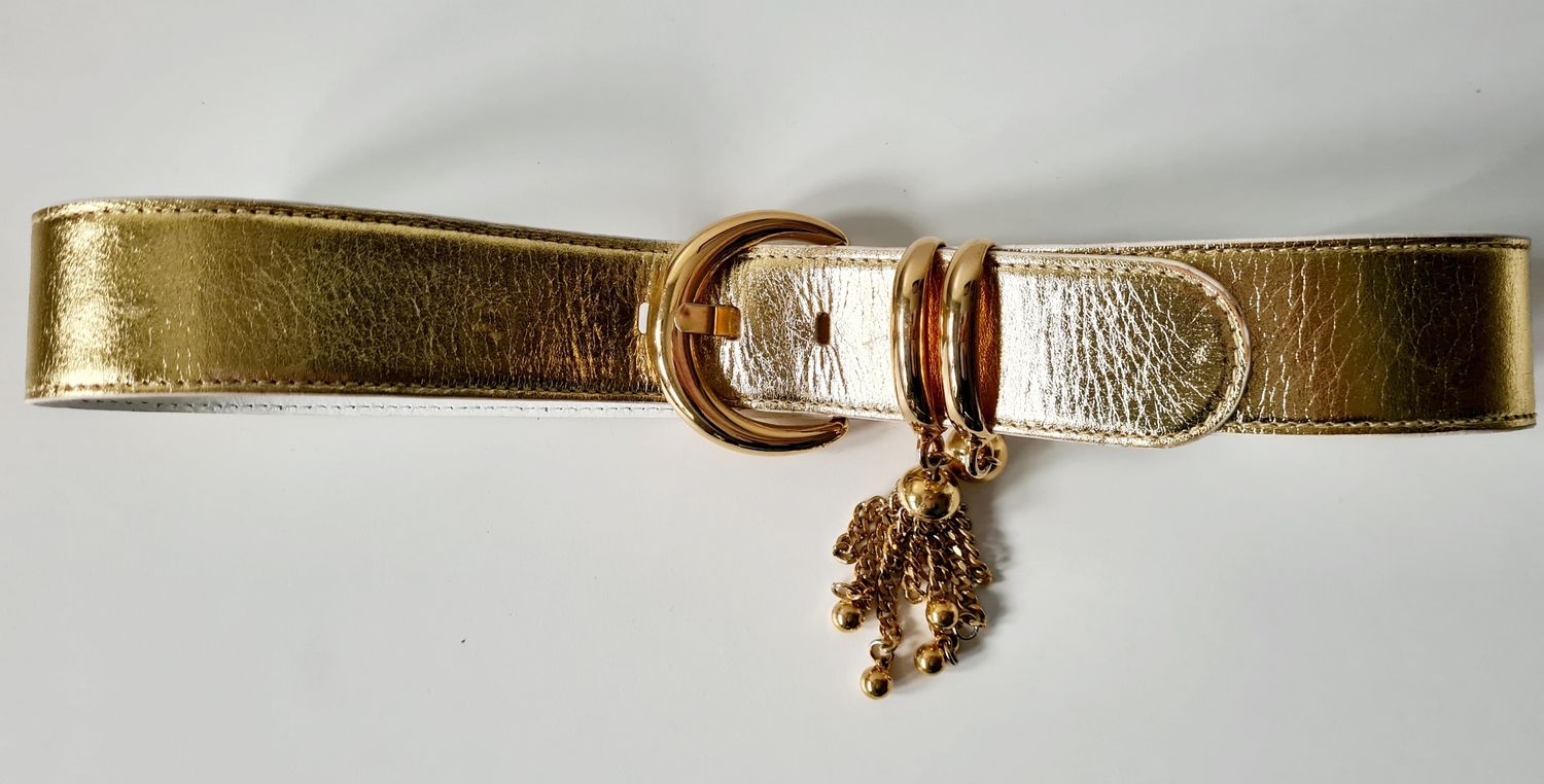 RARE vintage ESCADA gold leather belt