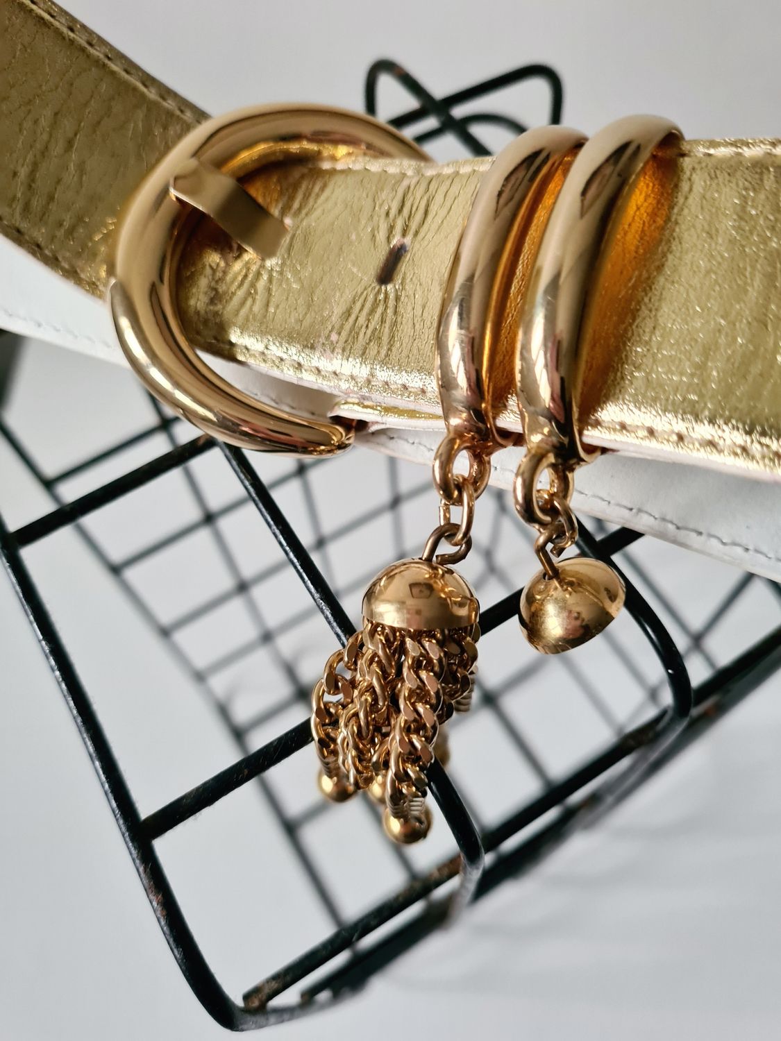 RARE vintage ESCADA gold leather belt