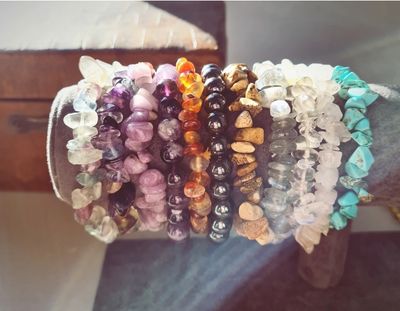 Beautiful semi precious stone stretch bracelets