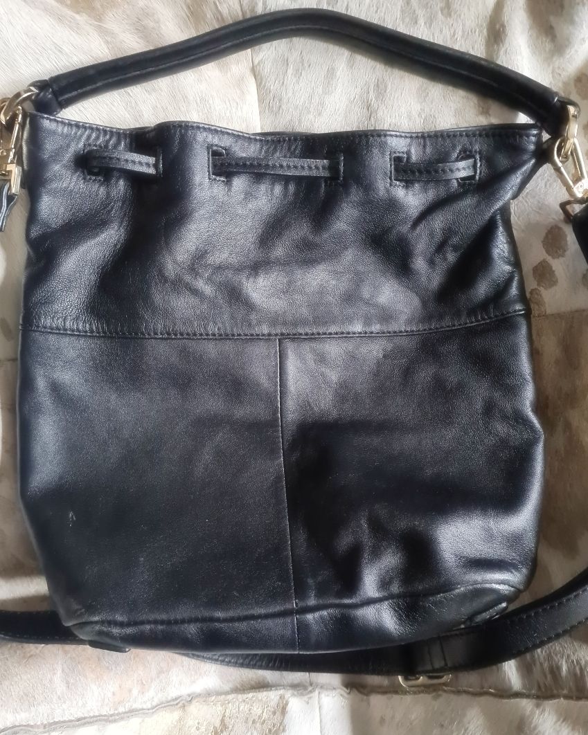 AUTOGRAPH leopard &amp; black leather bucket bag RRP £100+