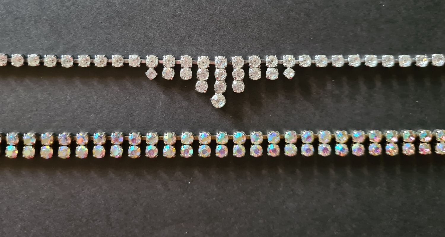 1950&#39;s Aurora Borealis crystal collar necklace