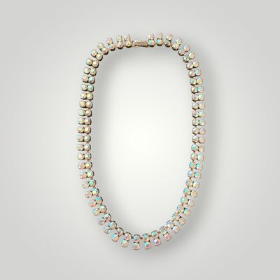 1950&#39;s Aurora Borealis crystal collar necklace