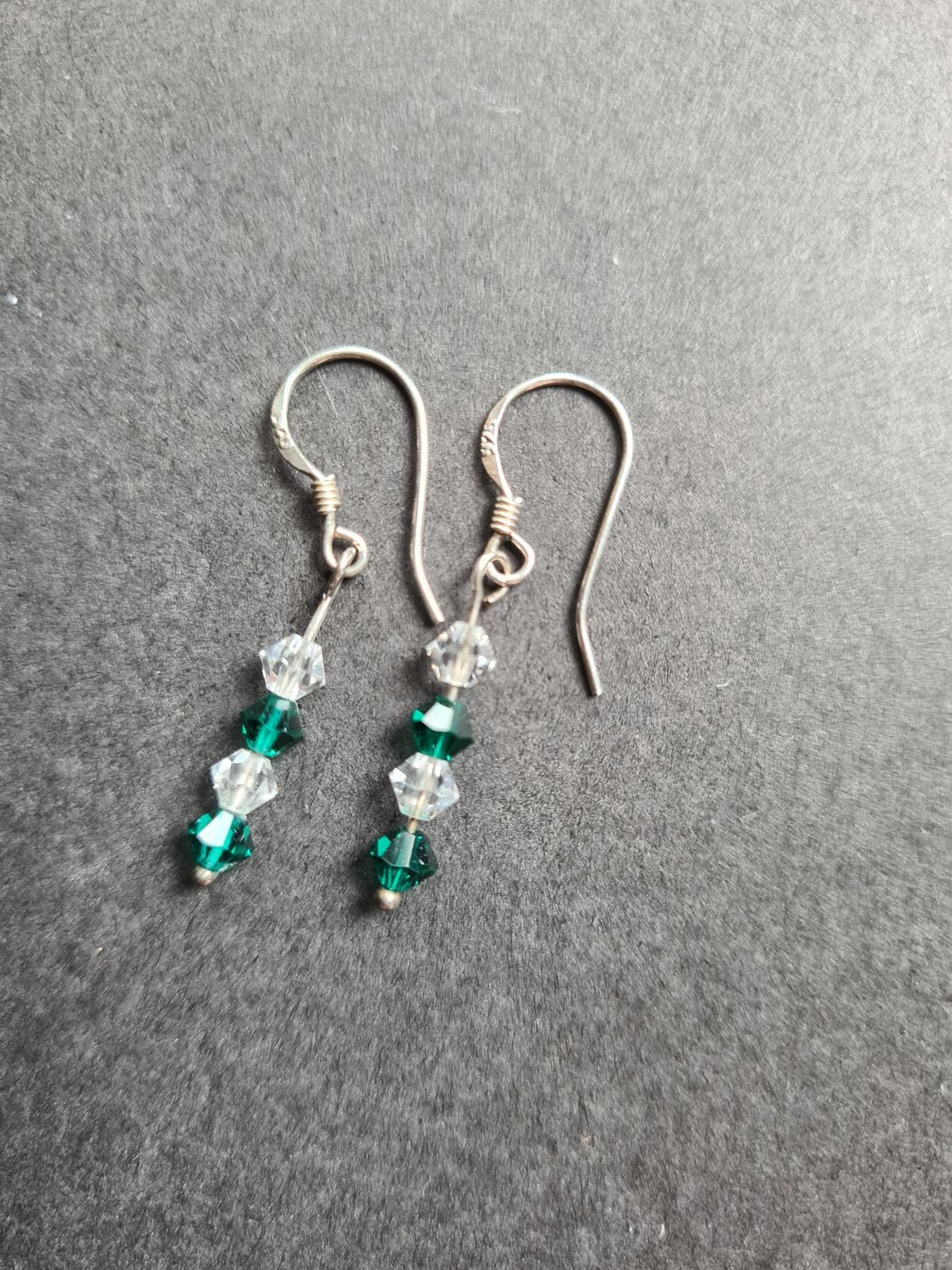 Pretty crystal drop silver earrings