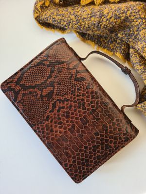 Vintage snakeskin print leather bag
