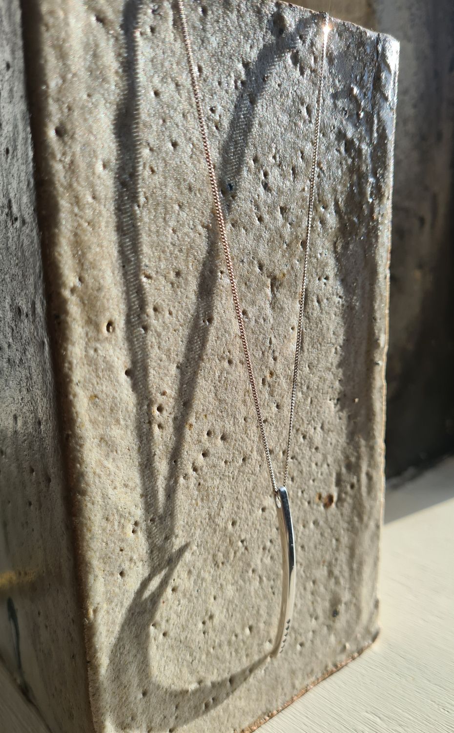 Contemporary Italian sterling silver bar necklace