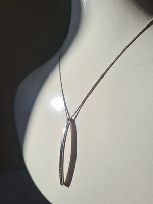 Contemporary Italian sterling silver bar necklace