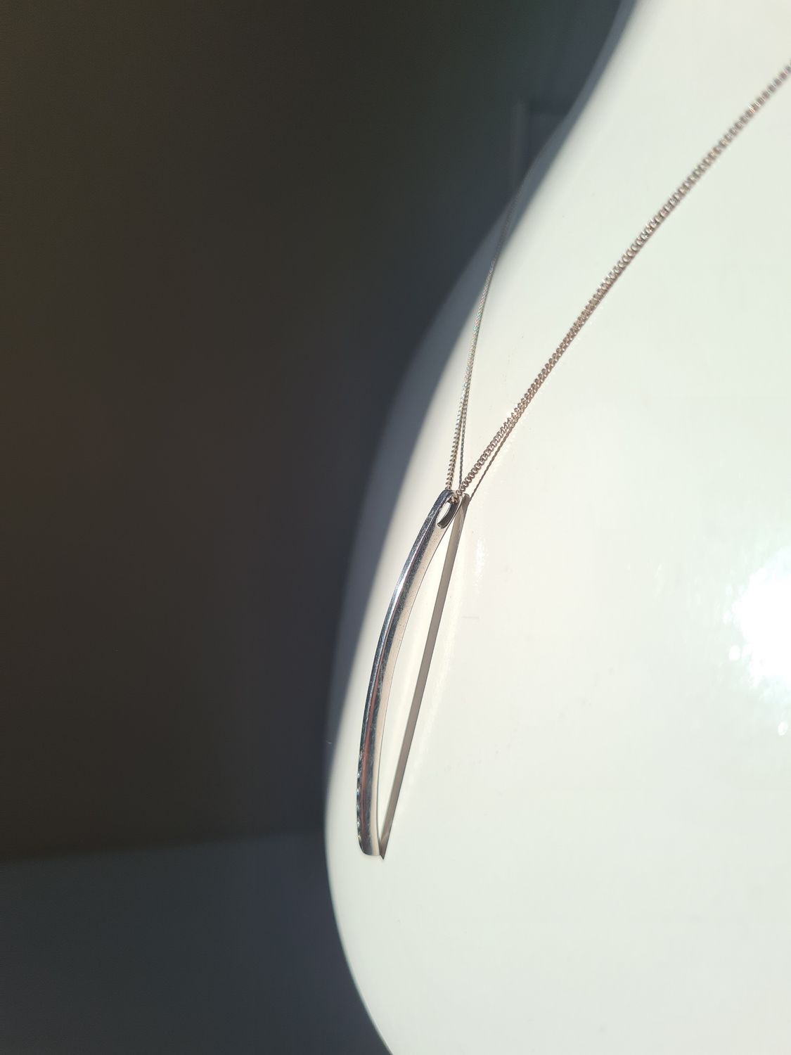 Contemporary Italian sterling silver bar necklace