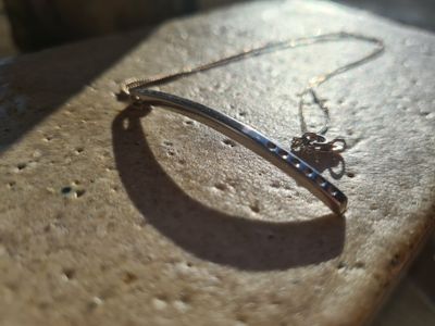 Contemporary Italian sterling silver bar necklace