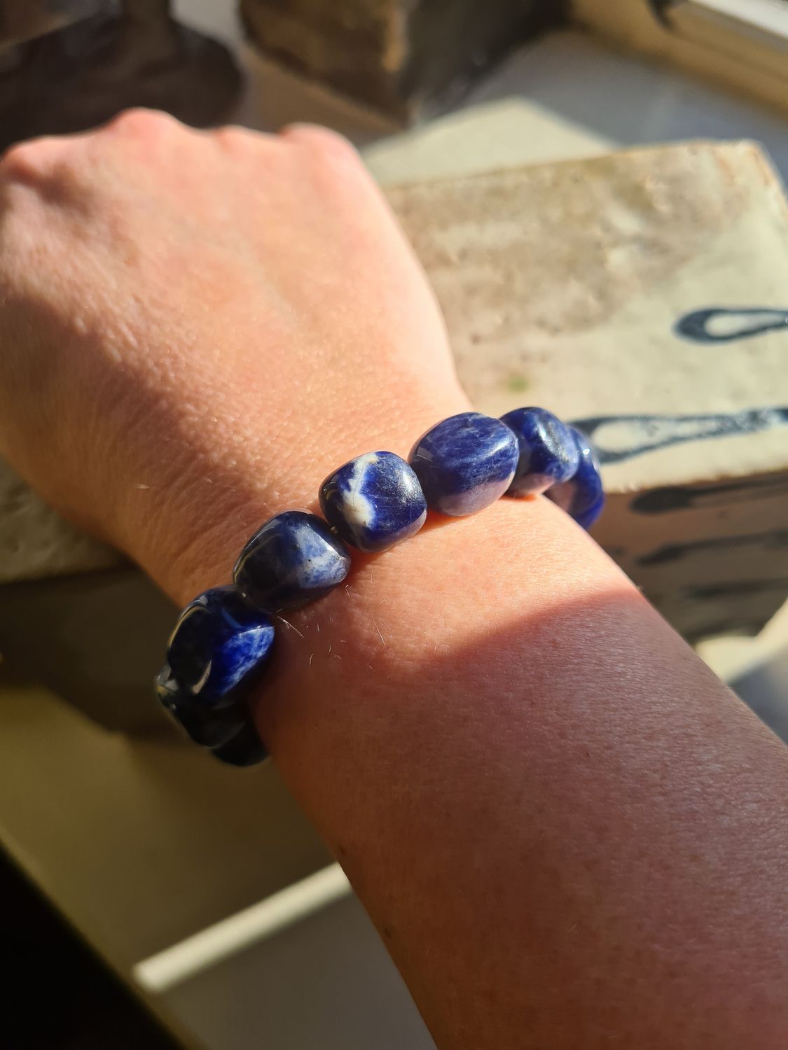 Chunky Sodalite semi precious stone bracelet