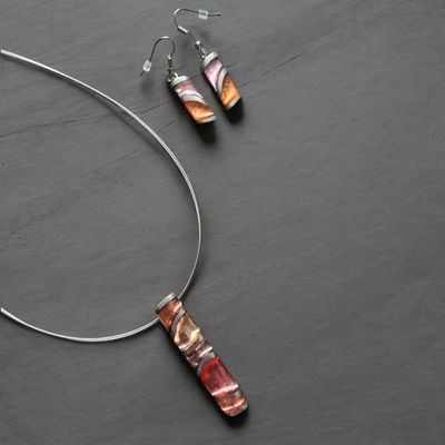 'Watch This Space' necklace &amp; earring Bar set