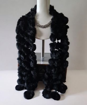 Vintage Coney pom pom knitted scarf