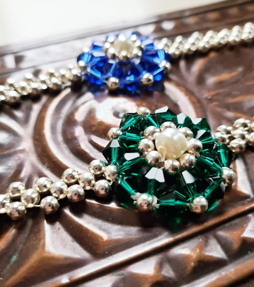 Vintage beaded crystal bracelet