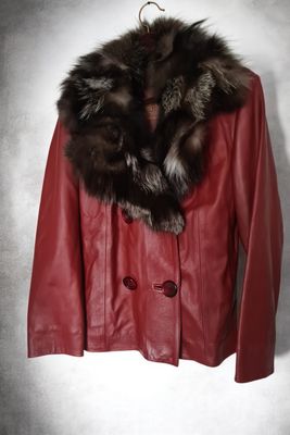 RARE Vintage Munper by Xisco Caimari Luxury Leather &amp; Fur Coat