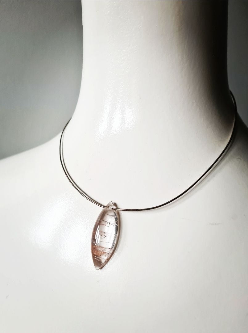 Stunning rutilated quartz on silver wire