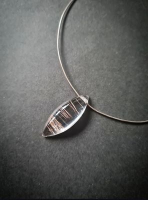 Stunning rutilated quartz on silver wire