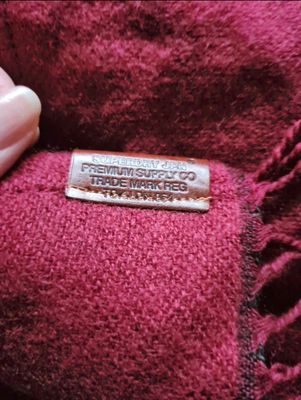 Preloved Superdry checked &amp; fringed blanket Kaya cape/wrap