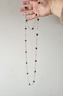 Unusual sterling silver &amp; freshwater Pearl necklace