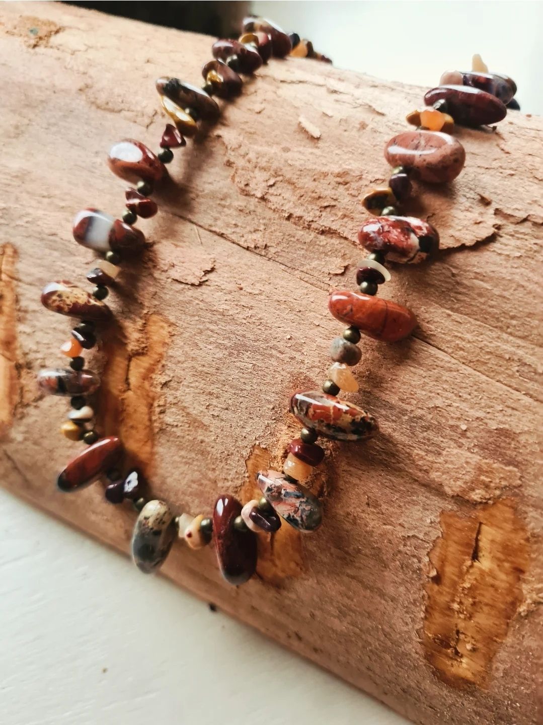 Mookaite semi precious stone necklace