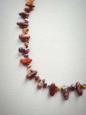 Mookaite semi precious stone necklace