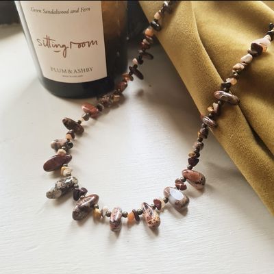 Mookaite semi precious stone necklace