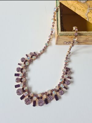 Vintage Aurora borealis crystal necklace