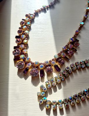 Vintage Aurora borealis crystal necklace