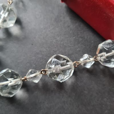 1930's faceted rock crystal necklace