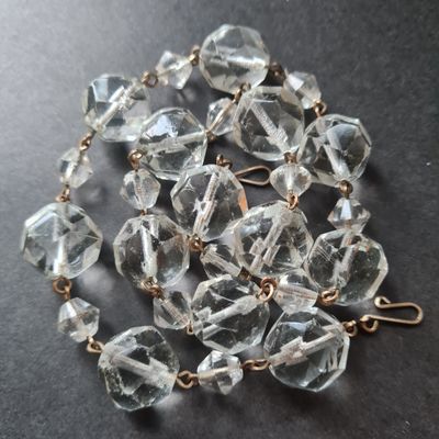 1930's faceted rock crystal necklace