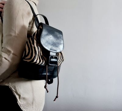 Vintage designer CHARLES JOURDAN animal print backpack