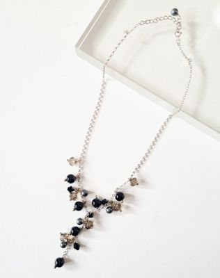 Fabulous waterfall multi gemstone silver necklace