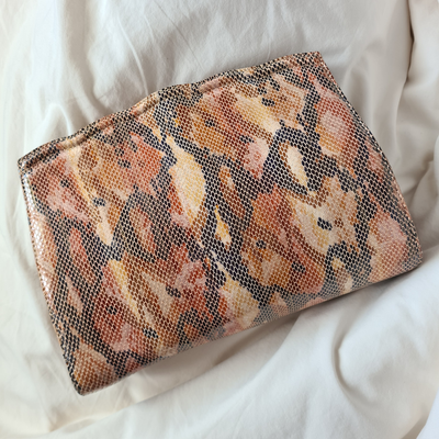 Stunning vintage Italian leather clutch bag