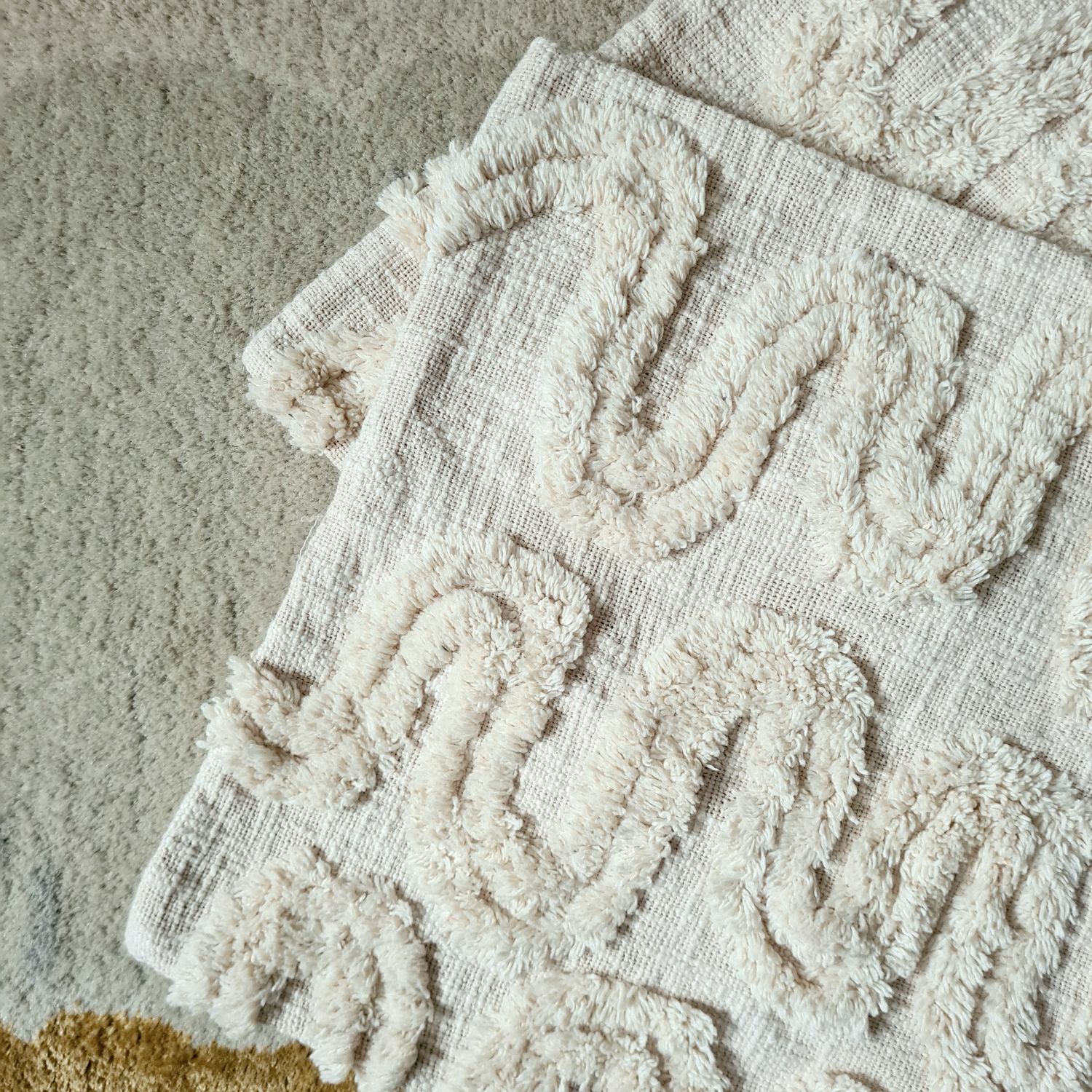 Unused Geometric tufted cushion covers x 2