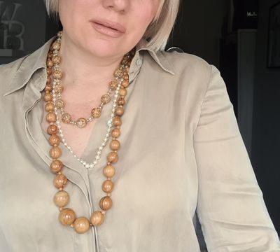 1970's wooden bead necklace