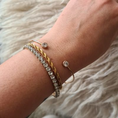 Goshenite gold vermeil 925 cuff