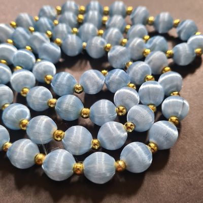 Vintage silk wrapped bead necklace