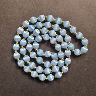 Vintage silk wrapped bead necklace