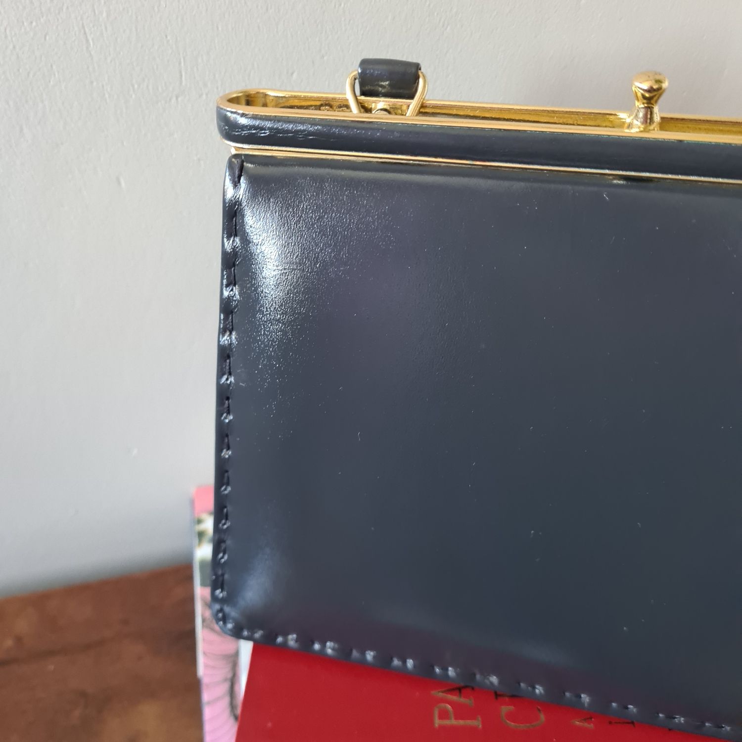 1960's Widegate London dark grey leather Kelly bag