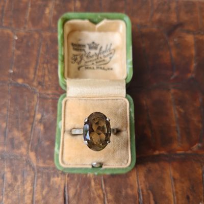 1979 Smoky Quartz gemstone silver ring