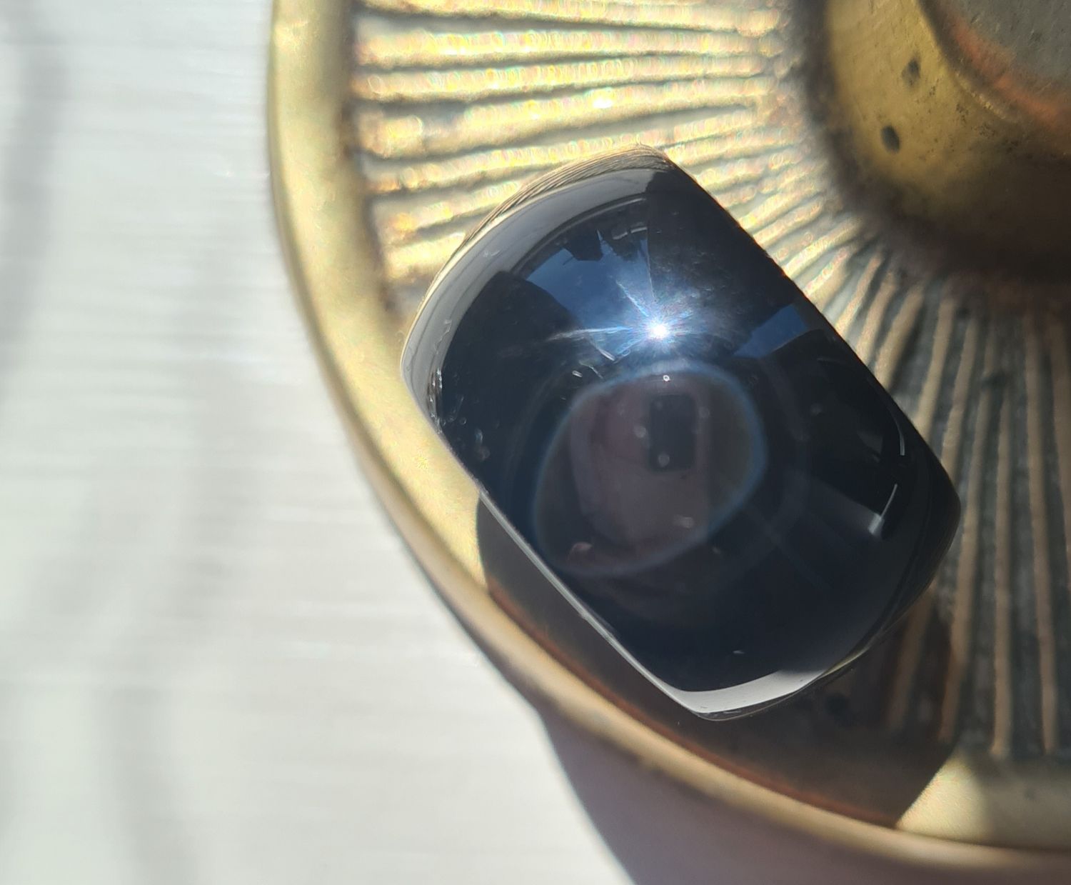 Boho Black Obsidian ring