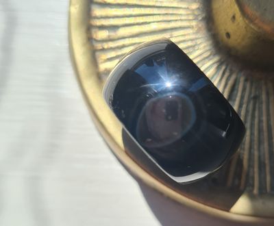 Boho Black Obsidian ring