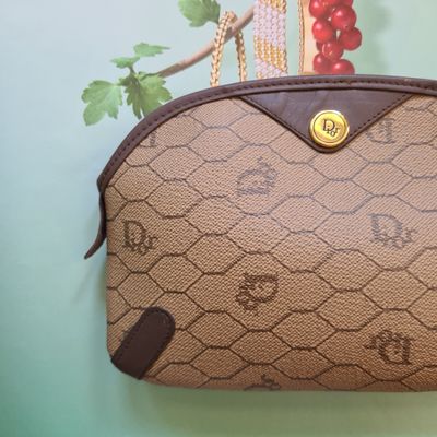 1980's  Christian Dior honeycomb cosmetic pouch | clutch
