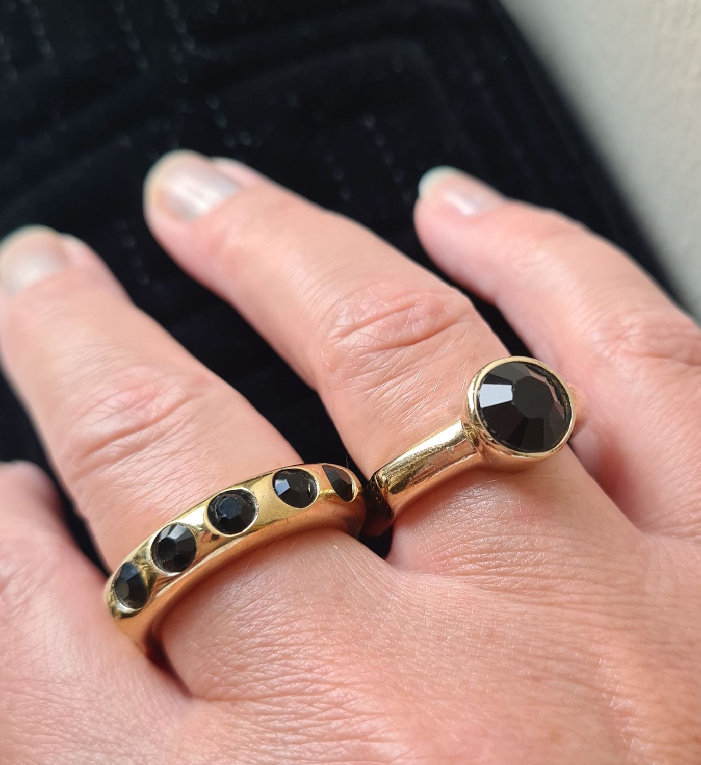 Designer Dyrberg/Kern gold-plated stacking ring set