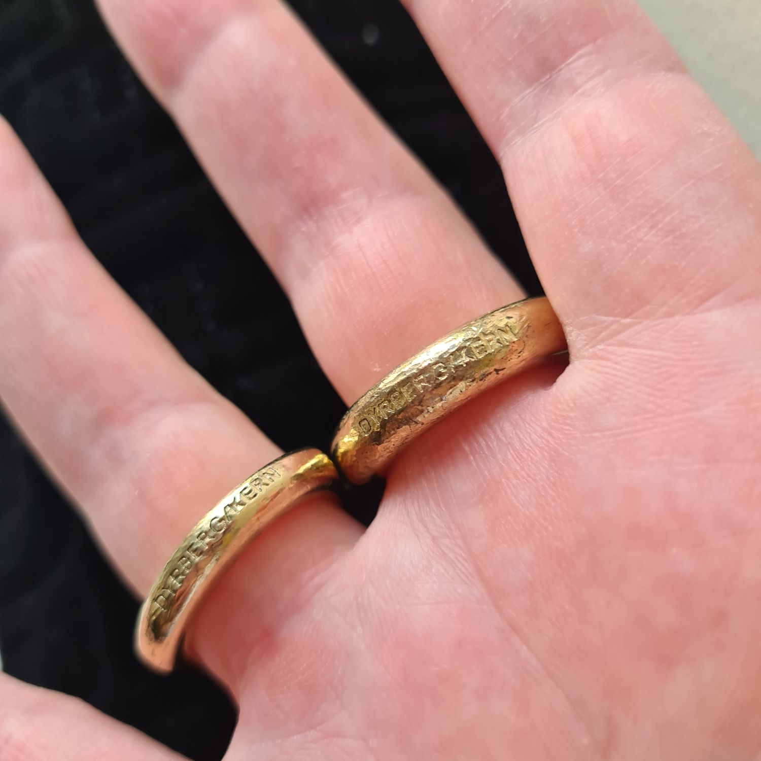 Designer Dyrberg/Kern gold-plated stacking ring set
