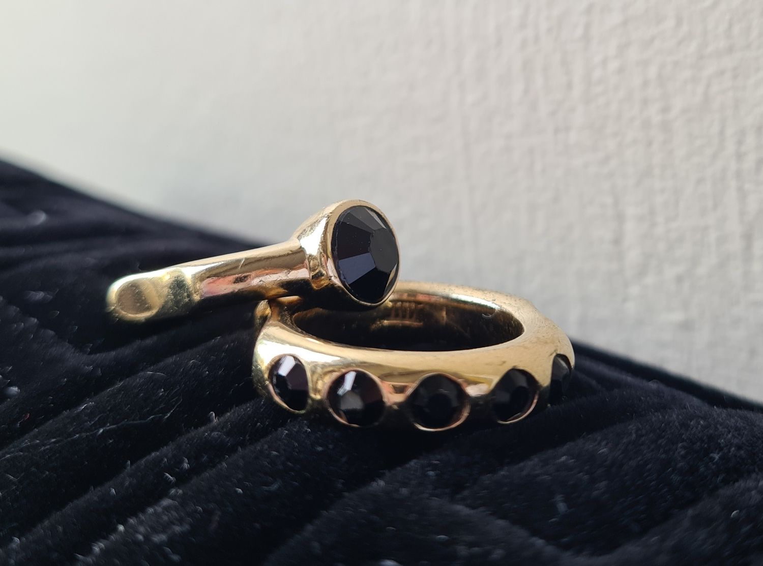 Designer Dyrberg/Kern gold-plated stacking ring set