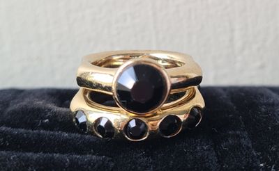 Designer Dyrberg/Kern gold-plated stacking ring set