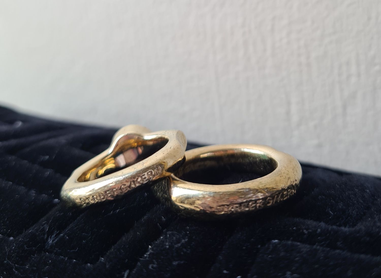 Designer Dyrberg/Kern gold-plated stacking ring set